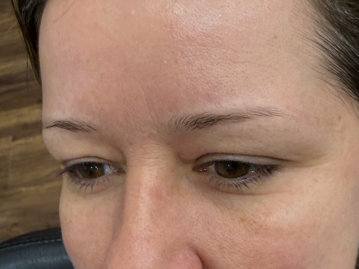 Sparse brows filled in, before
