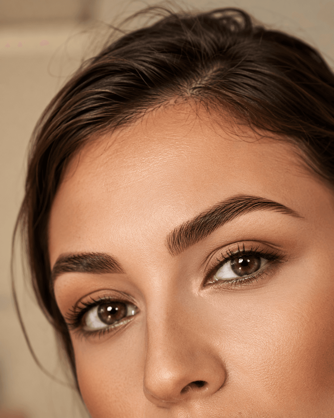 Brunette brow transformation